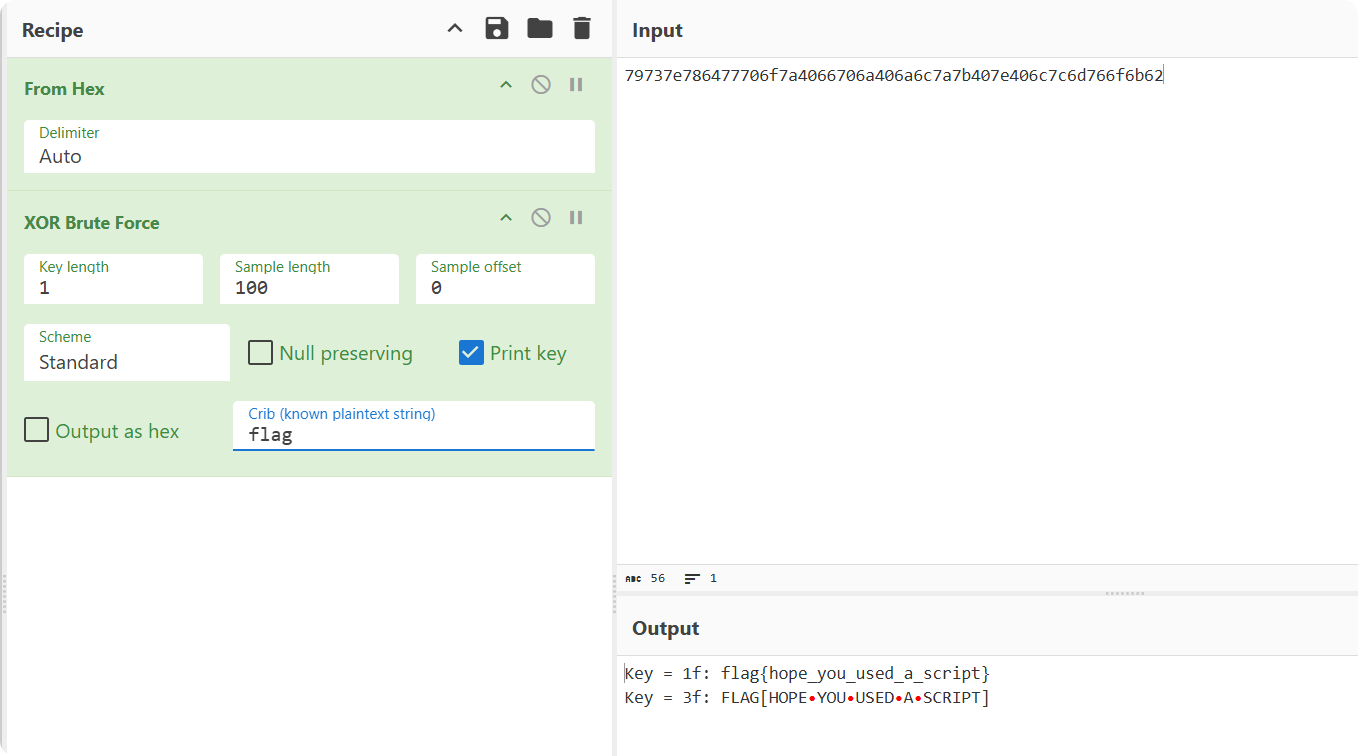CyberChef XOR Brute Force
